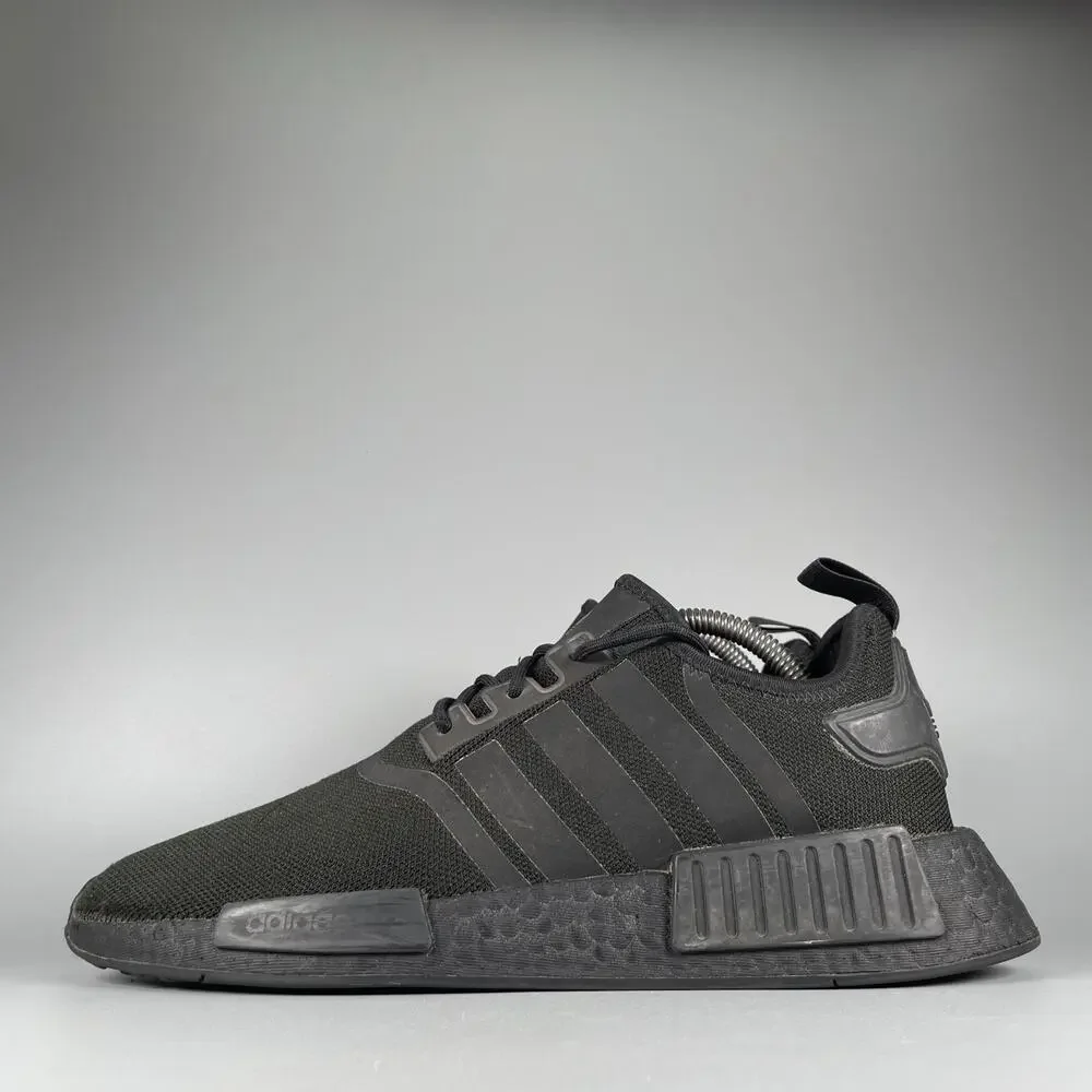 adidas NMD_R1 Men's 8.5 Triple Black Low Top Running Sneakers Athletic Shoes GUC